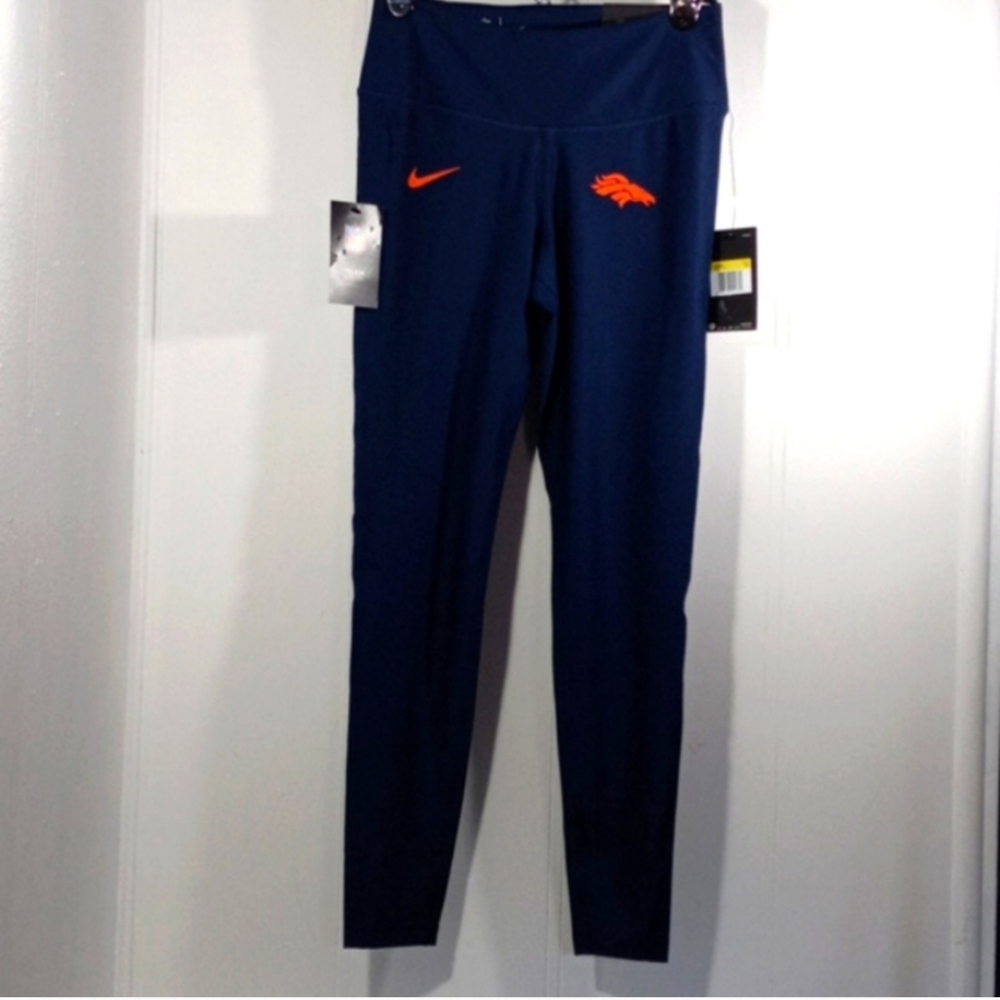 NIKE Tight Fit BRONCOS Blue Leggings SZ Small